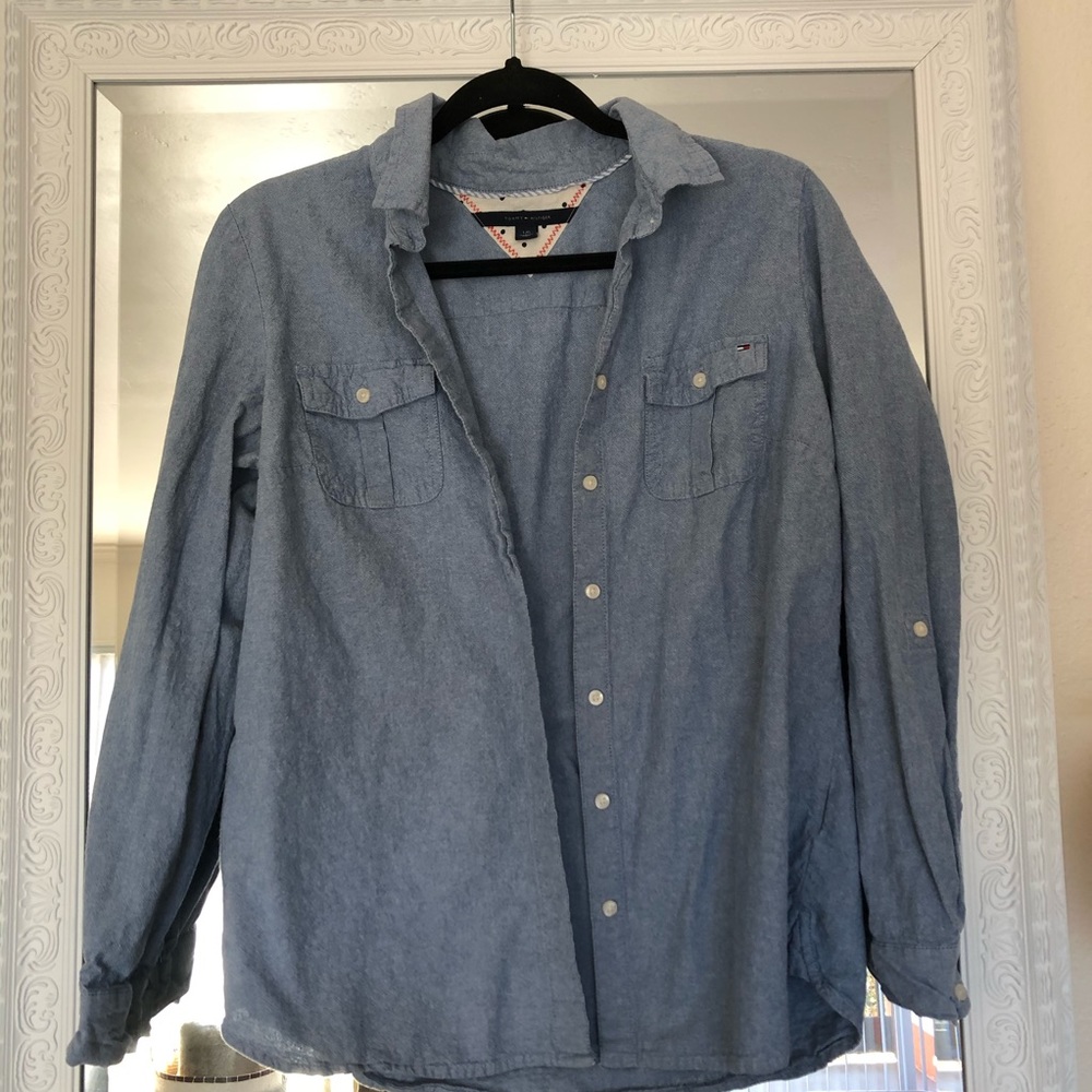 Tommy denim button down shirt